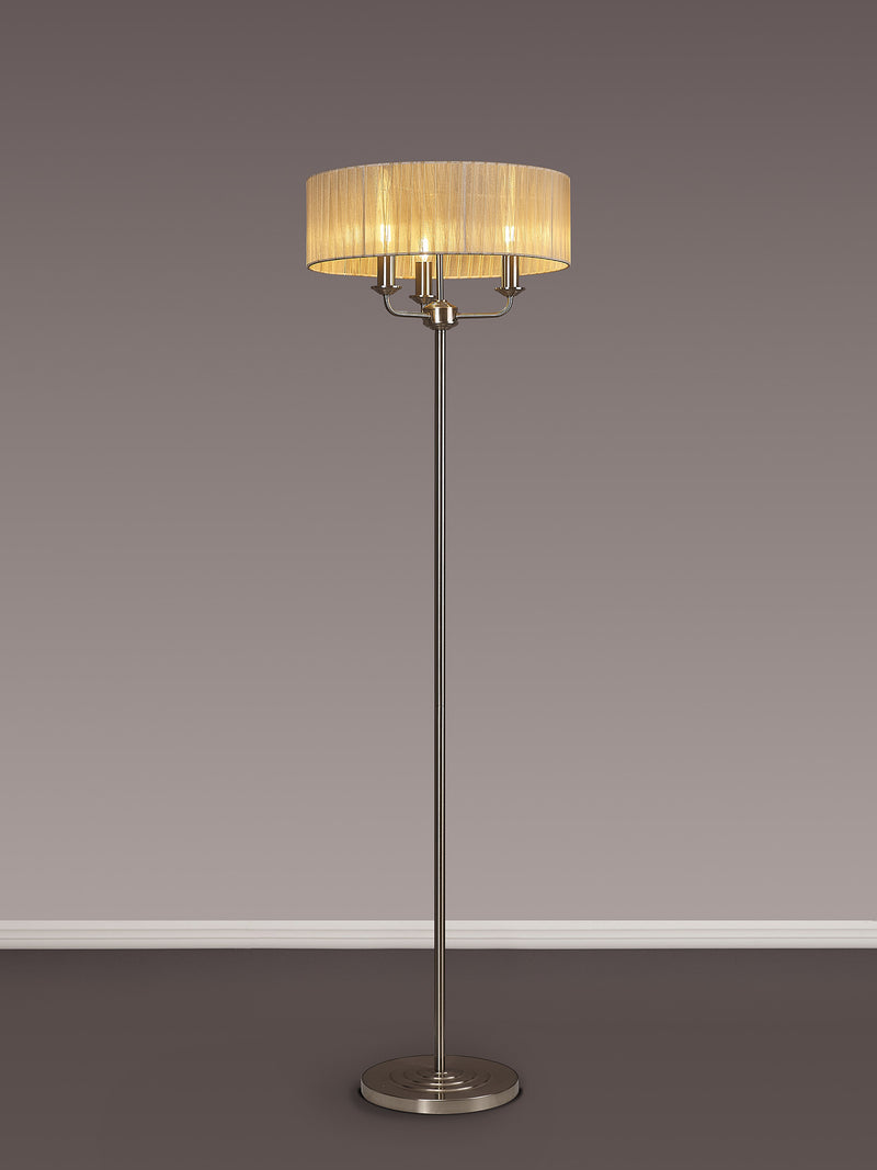 Banham Floor Lamp with 3 Lights Nickel & Bronze