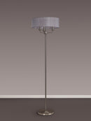 Banham Floor Lamp with 3 Lights Nickel & Grey