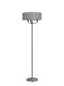 Banham Floor Lamp with 3 Lights Nickel & Grey