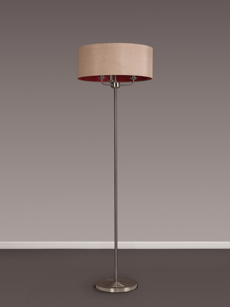 Banham Floor Lamp with 3 Lights Nickel & Gold