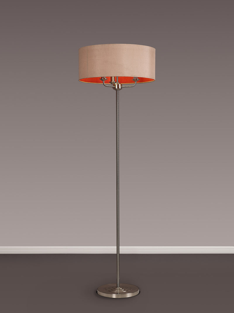 Banham Floor Lamp with 3 Lights Nickel & Gold