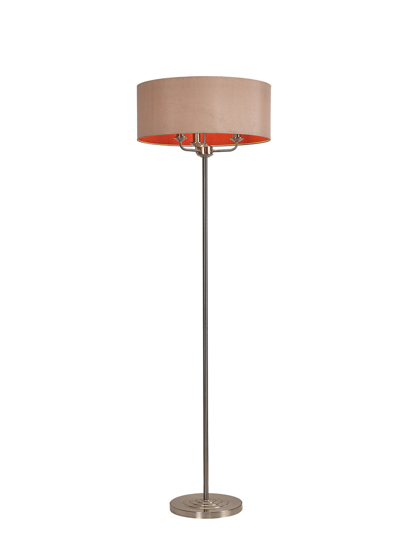 Banham Floor Lamp with 3 Lights Nickel & Gold