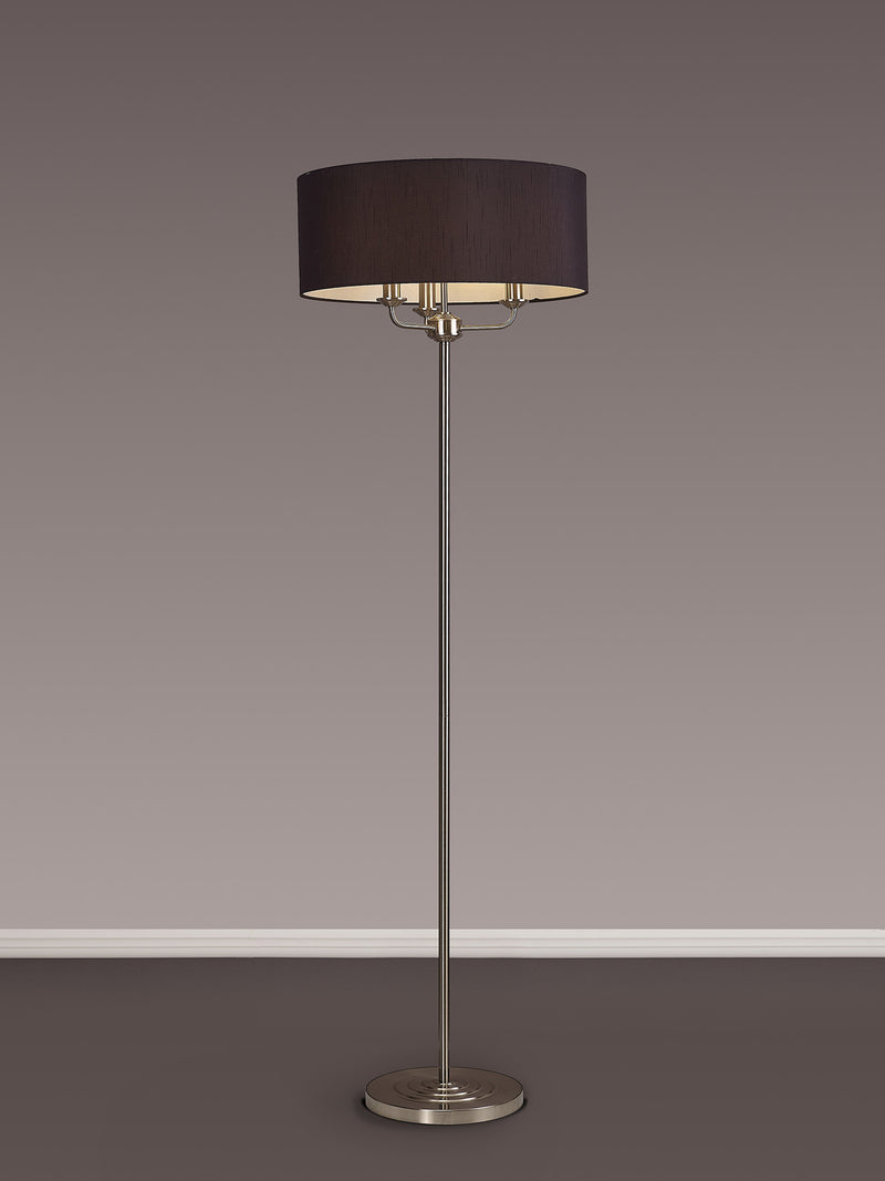 Banham Floor Lamp with 3 Lights Nickel & Black