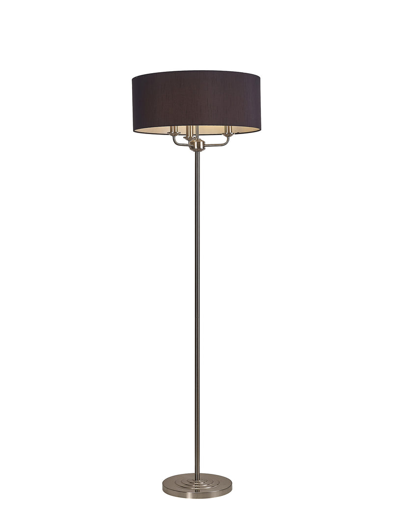 Banham Floor Lamp with 3 Lights Nickel & Black