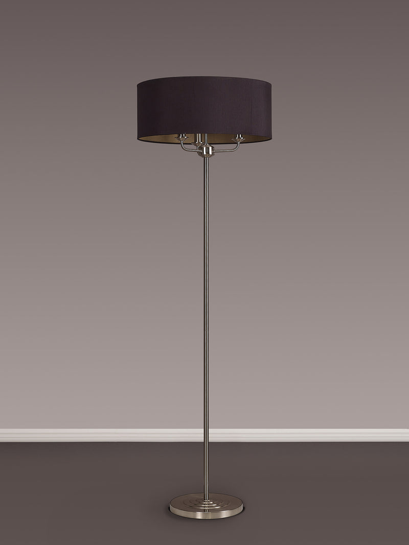 Banham Floor Lamp with 3 Lights Nickel & Black