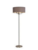 Banham Floor Lamp with 3 Lights Nickel & Grey