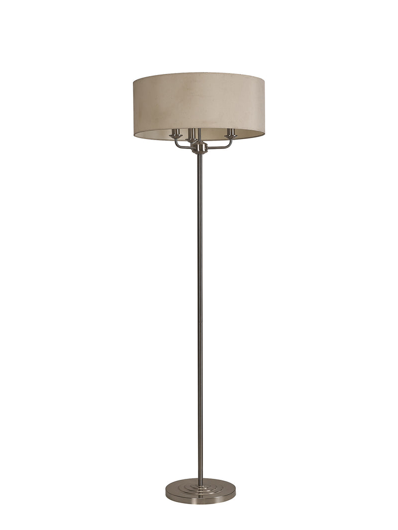 Banham Floor Lamp with 3 Lights Nickel & Ivory
