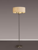 Banham Floor Lamp with 3 Lights Nickel & Ivory
