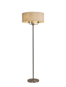 Banham Floor Lamp with 3 Lights Nickel & Ivory