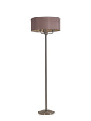 Banham Floor Lamp with 3 Lights Nickel & Taupe