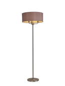 Banham Floor Lamp with 3 Lights Nickel & Taupe