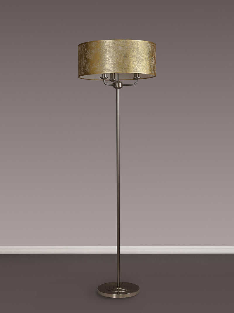 Banham Floor Light with 3 Lights Nickel & Gold
