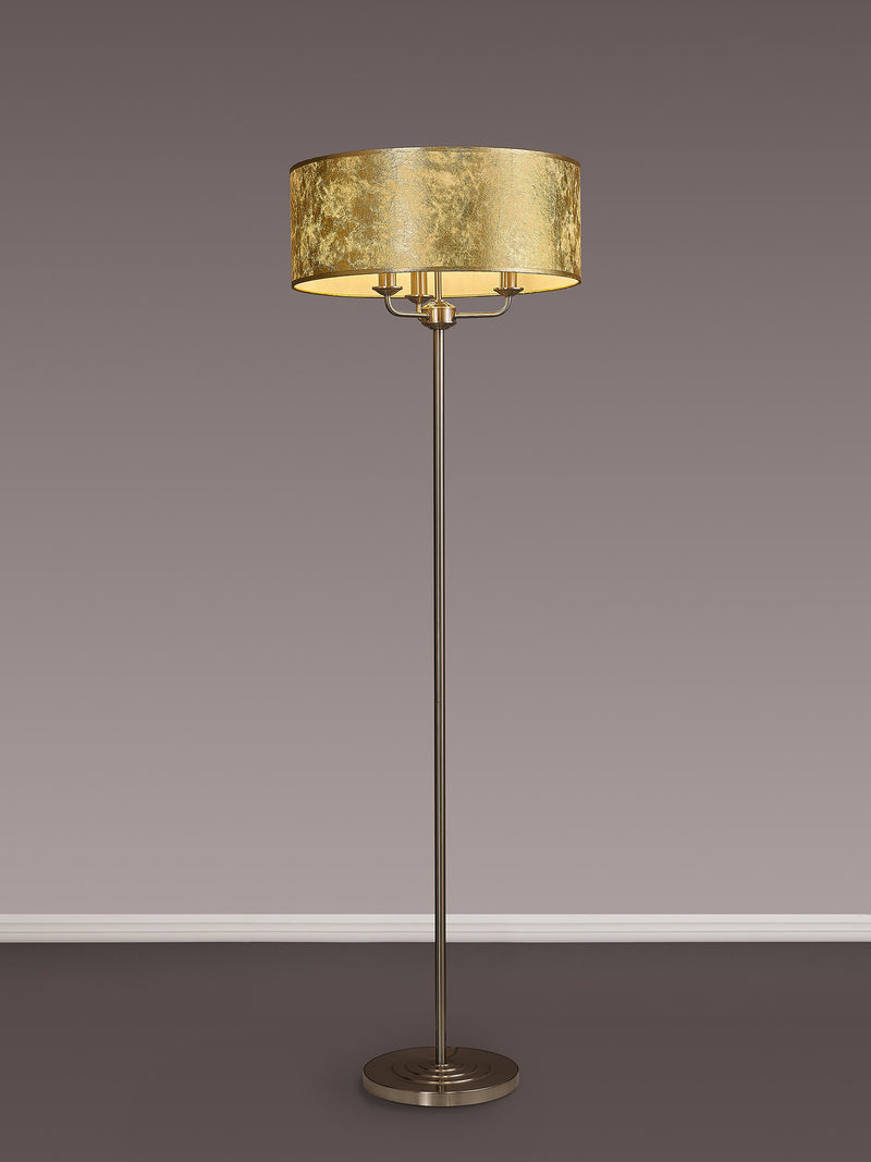 Banham Floor Light with 3 Lights Nickel & Gold