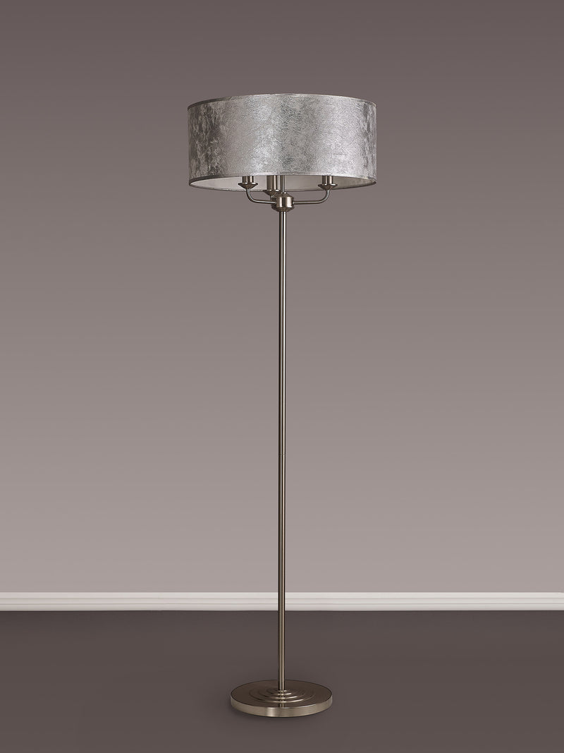 Banham Floor Lamp with 3 Lights  Nickel & Silver
