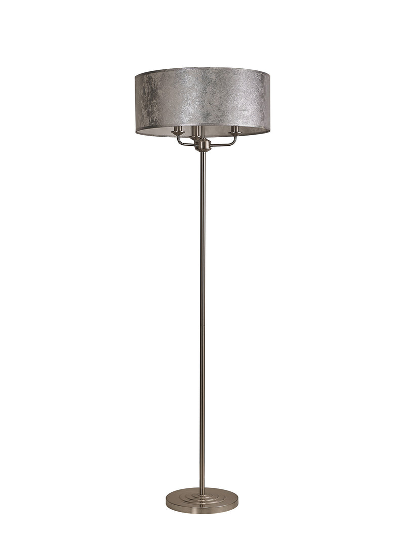 Banham Floor Lamp with 3 Lights  Nickel & Silver