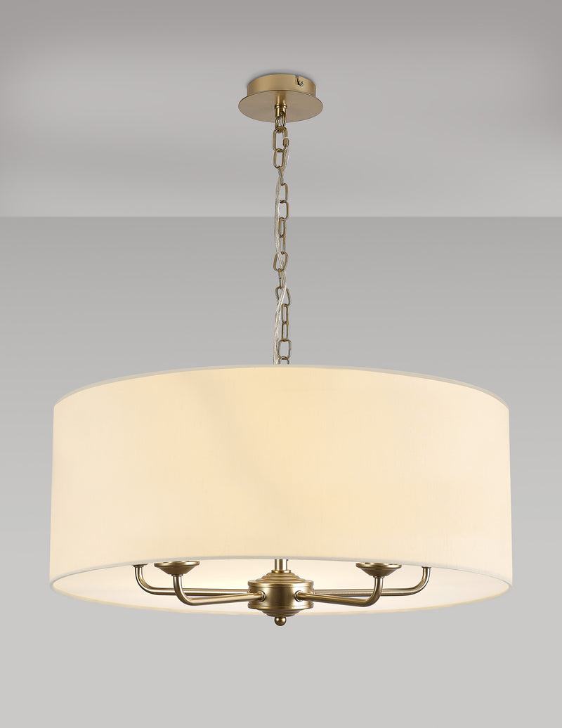 Banham Pendant  Light with 5 Lights  Gold & Ivory