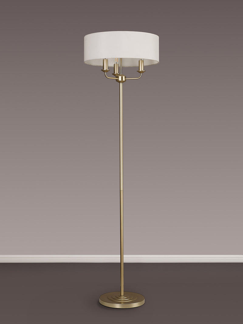 Banham Floor Lamp with 3 Lights  Gold & White