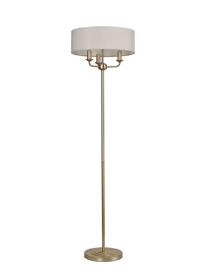 Banham Floor Lamp with 3 Lights  Gold & White