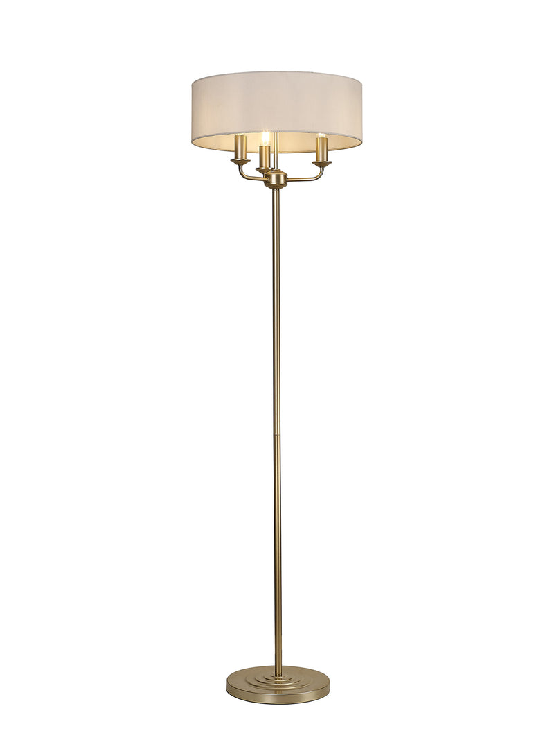 Banham Floor Lamp with 3 Lights  Gold & White