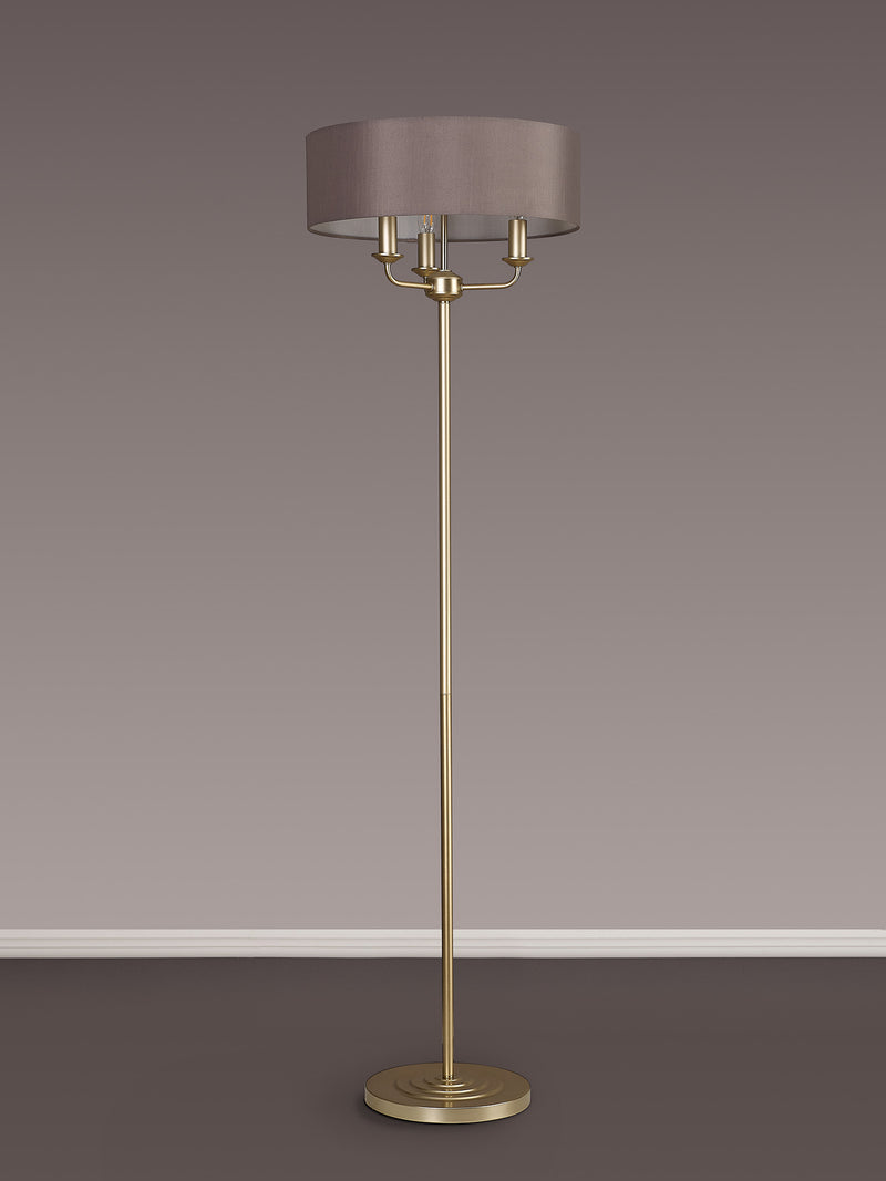 Banham Floor Lamp with 3 Lights Gold & Grey