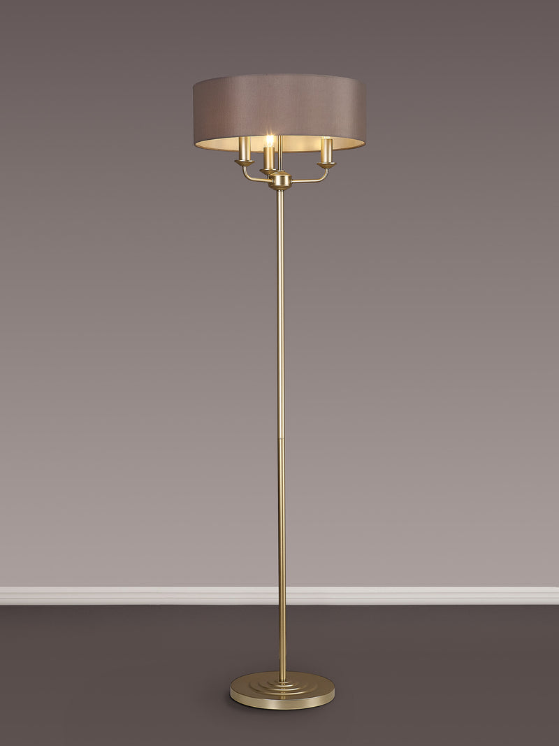 Banham Floor Lamp with 3 Lights Gold & Grey