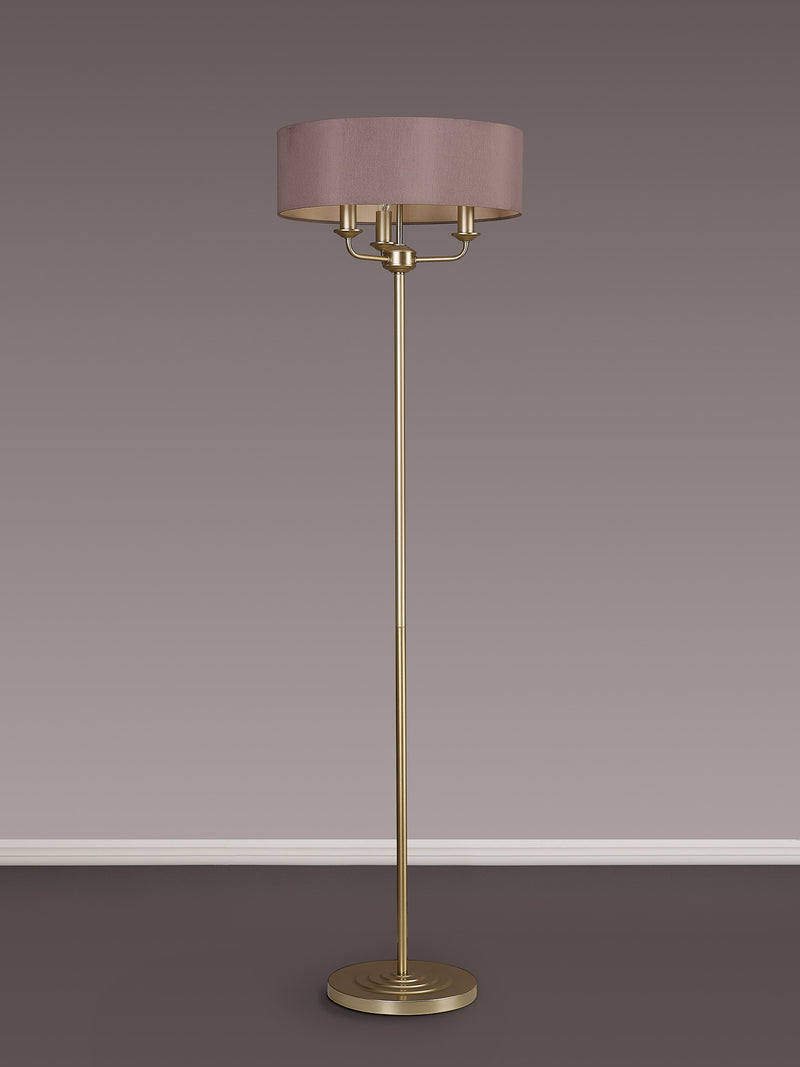 Banham Floor Lamp with 3 Lights  Gold & Taupe