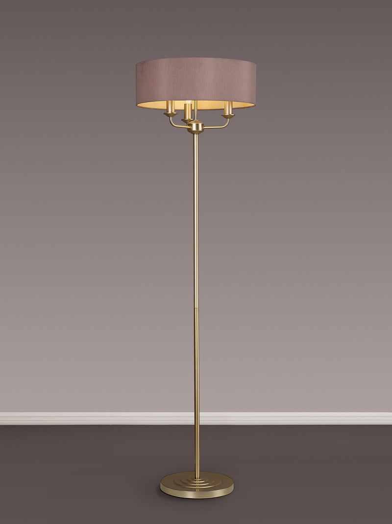 Banham Floor Lamp with 3 Lights  Gold & Taupe