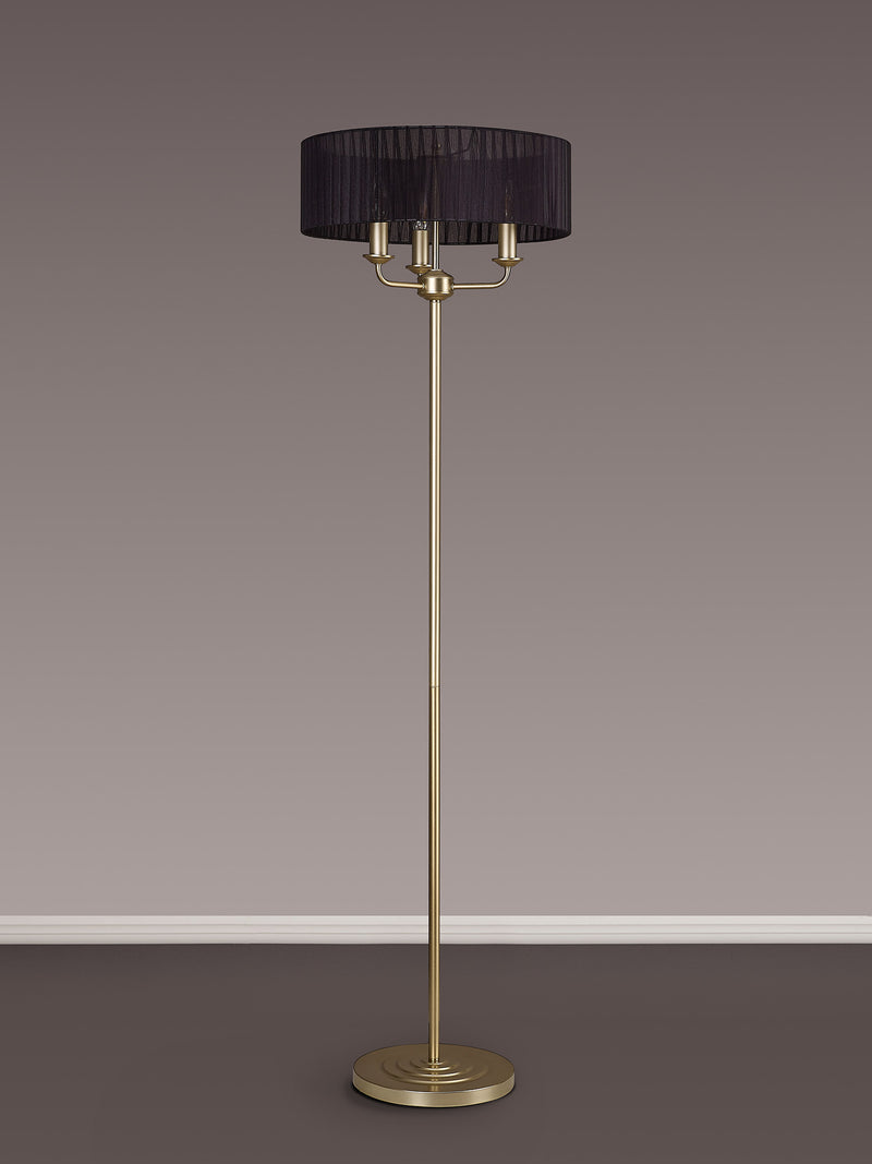 Banham Floor Lamp with 3 Lights  Gold &  Black