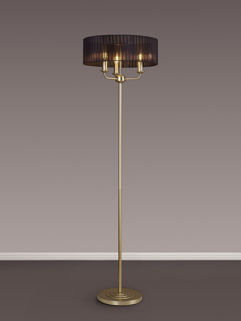 Banham Floor Lamp with 3 Lights  Gold &  Black