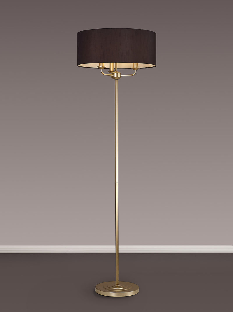 Banham Floor Lamp with 3 Lights  Gold & Black