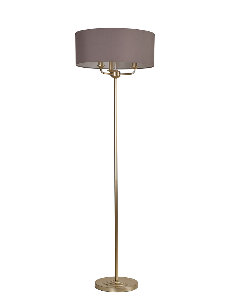 Banham Floor Lamp with 3 Lights  Gold & Grey