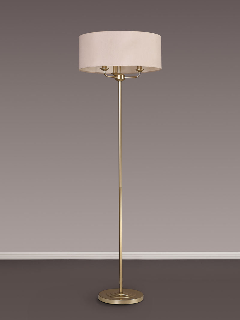 Banham Floor Lamp with 3 Lights  Gold & Nude