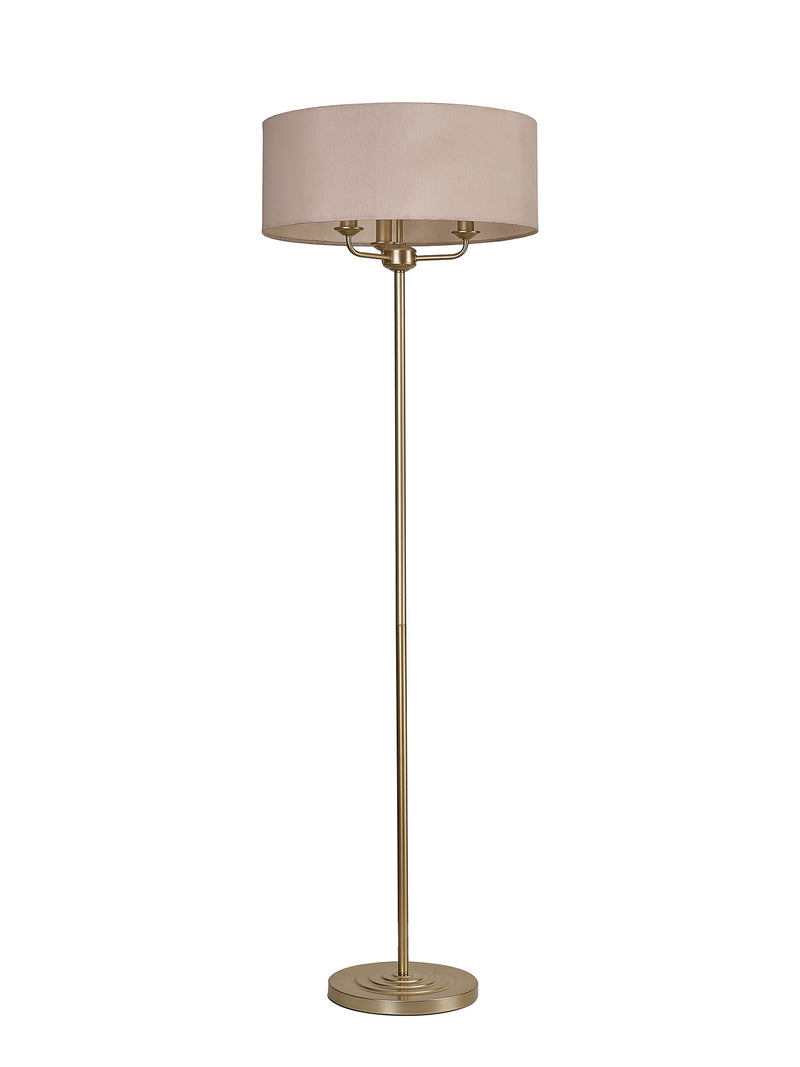 Banham Floor Lamp with 3 Lights  Gold & Nude