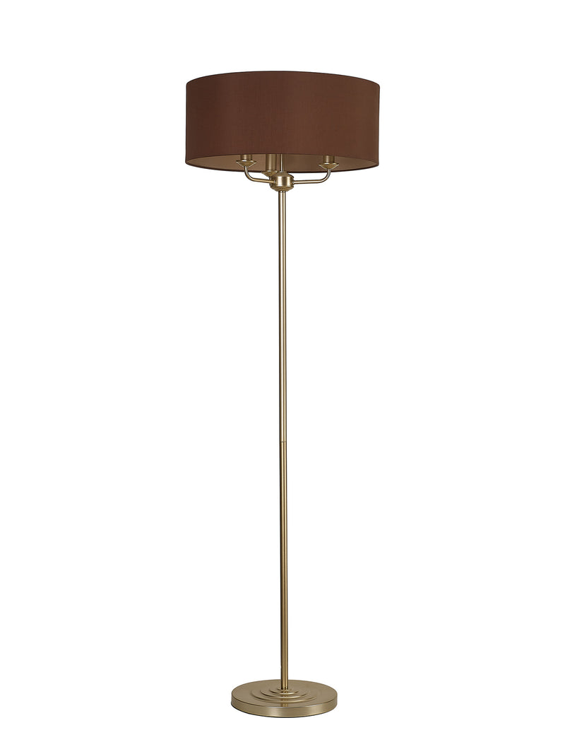 Banham Floor Lamp with 3 Lights  Gold & Cocoa