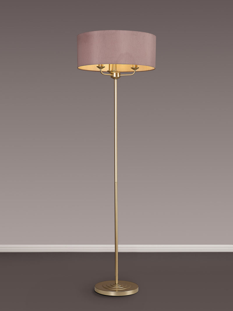 Banham Floor Lamp with 3 Lights  Gold & Taupe