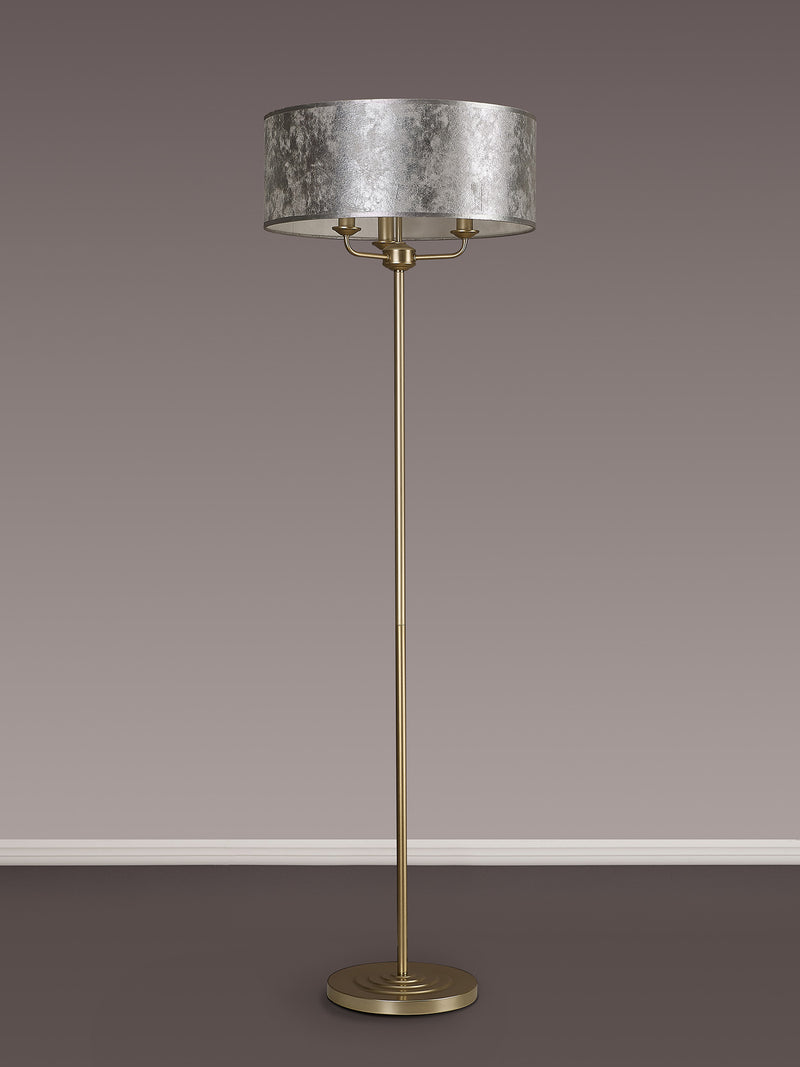 Banham Floor Lamp with 3 Lights - Gold with Silver