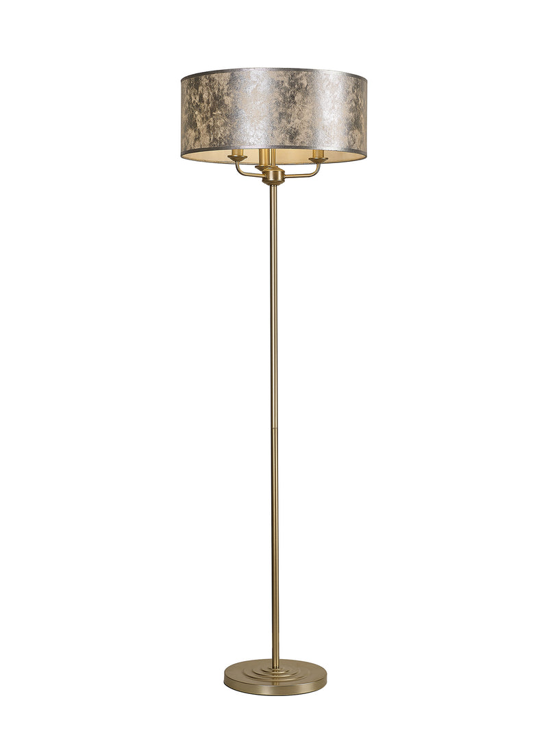 Banham Floor Lamp with 3 Lights - Gold with Silver