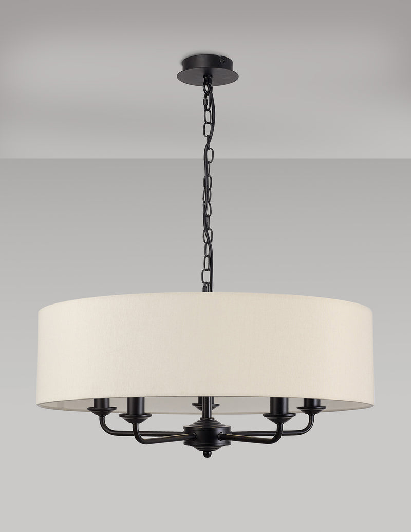 Banham Pendant Light with 5 Lights Black & Ivory
