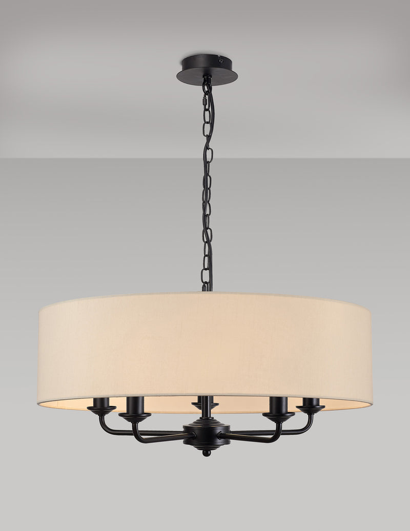 Banham Pendant Light with 5 Lights Black & Ivory