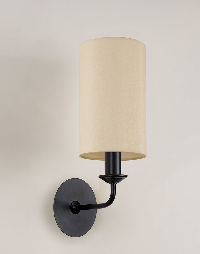 Banham Wall Lamp 1 Light Black - Ivory