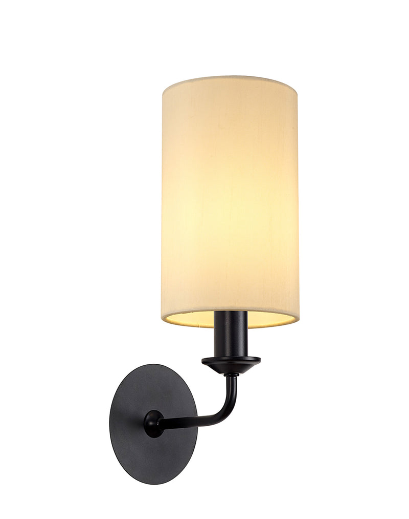 Banham Wall Lamp 1 Light Black - Ivory
