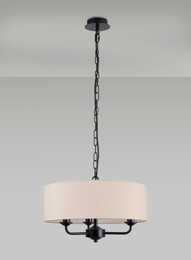 Banham Pendant Light with 3 Lights Black & Nude