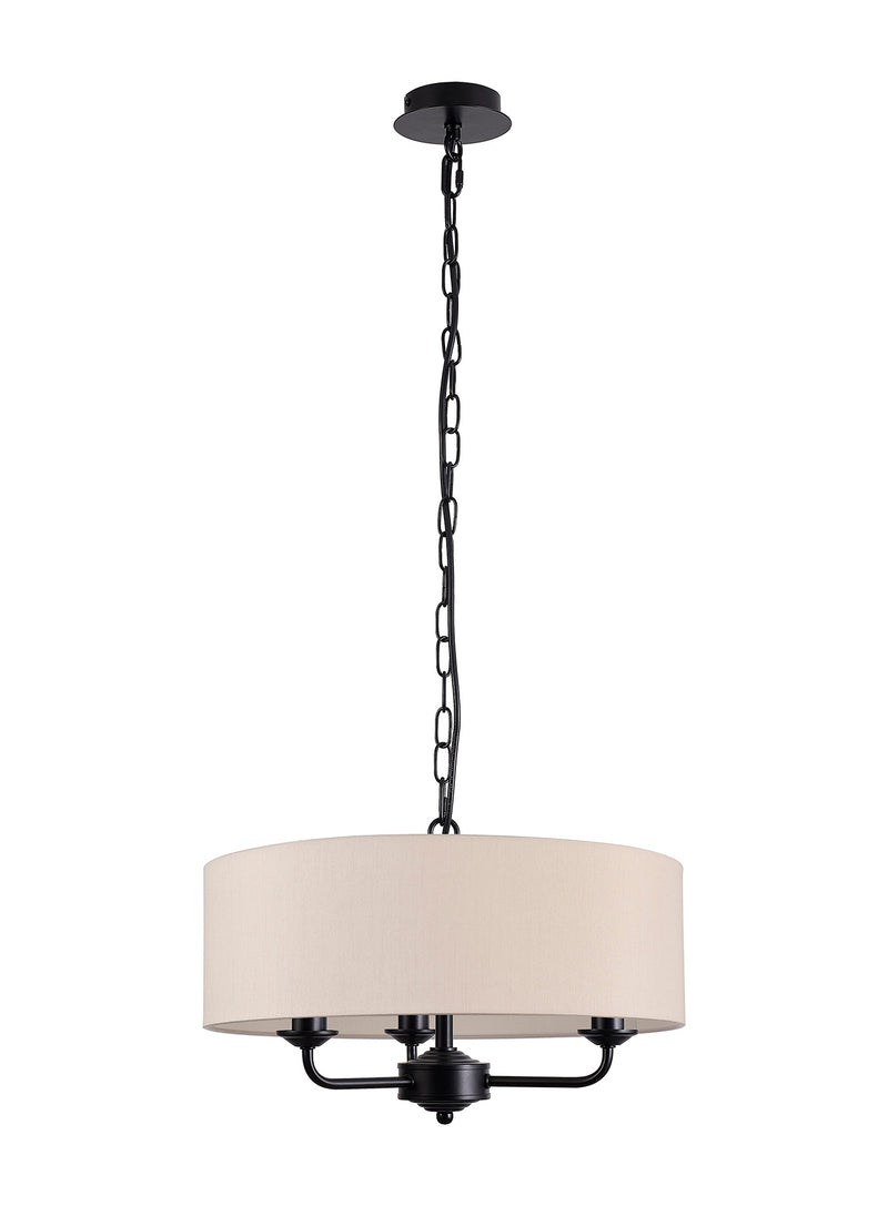 Banham Pendant Light with 3 Lights Black & Nude