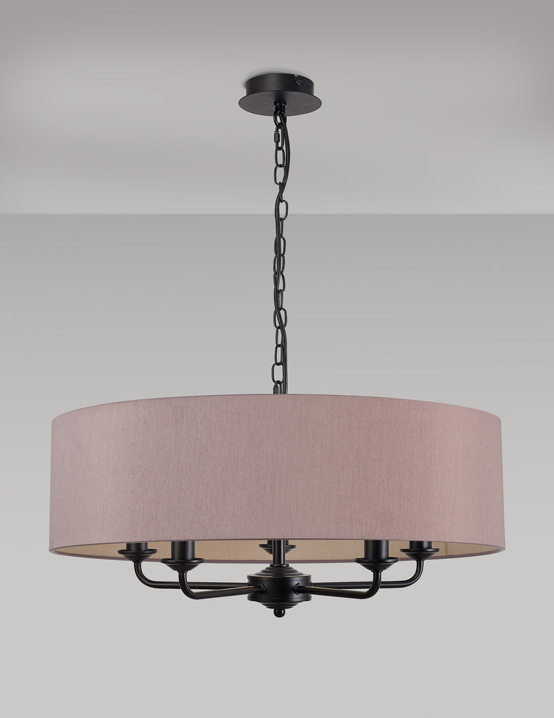 Banham Pendant Light 5 Lights Black Taupe & Gold