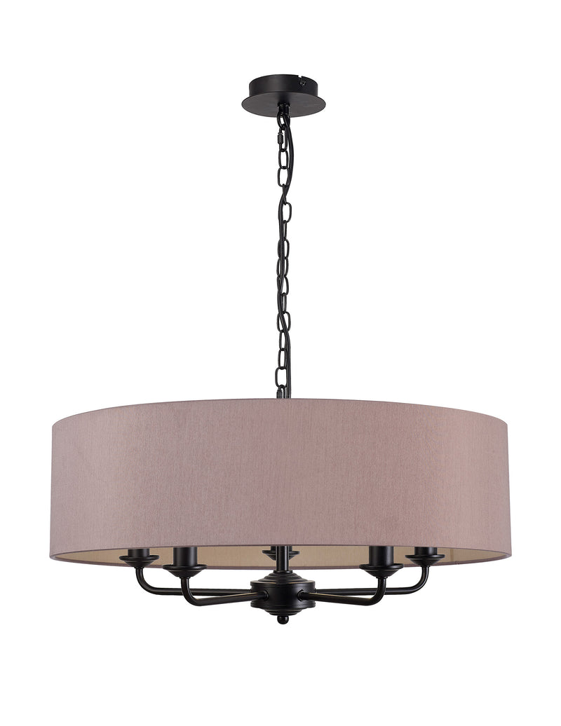 Banham Pendant Light 5 Lights Black Taupe & Gold