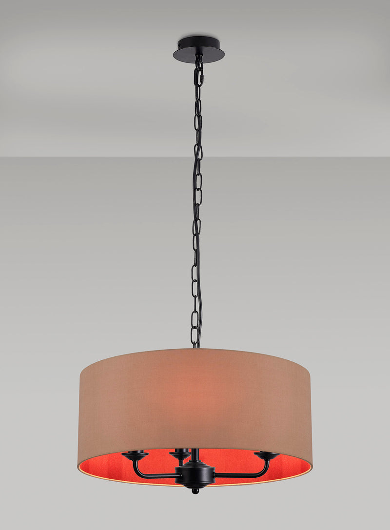 Banham Pendant Light with 3 Lights Black Gold & Ruby