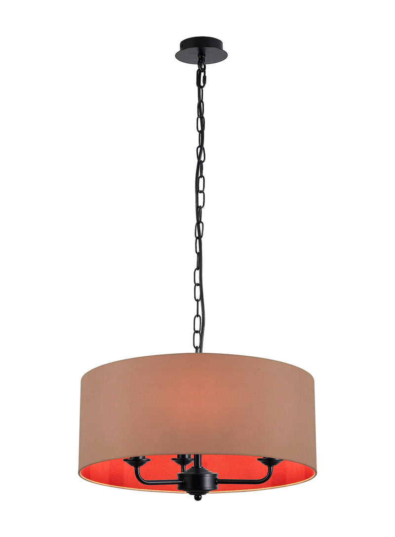 Banham Pendant Light with 3 Lights Black Gold & Ruby