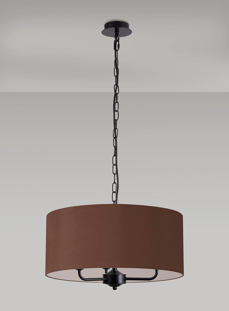 Banham pendant Light with 3 Lights Black & Cocoa