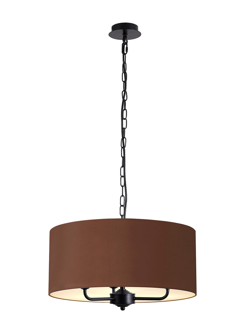 Banham pendant Light with 3 Lights Black & Cocoa