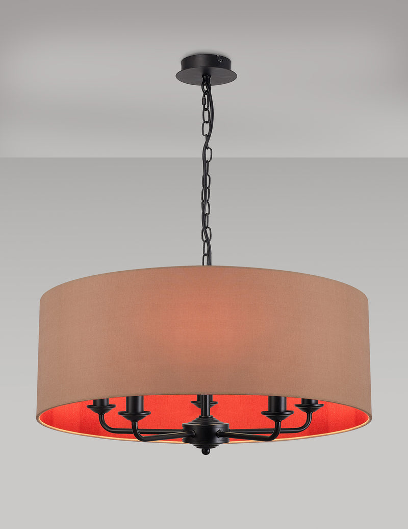 Banham Pendant Light with 5 Lights Black & Gold